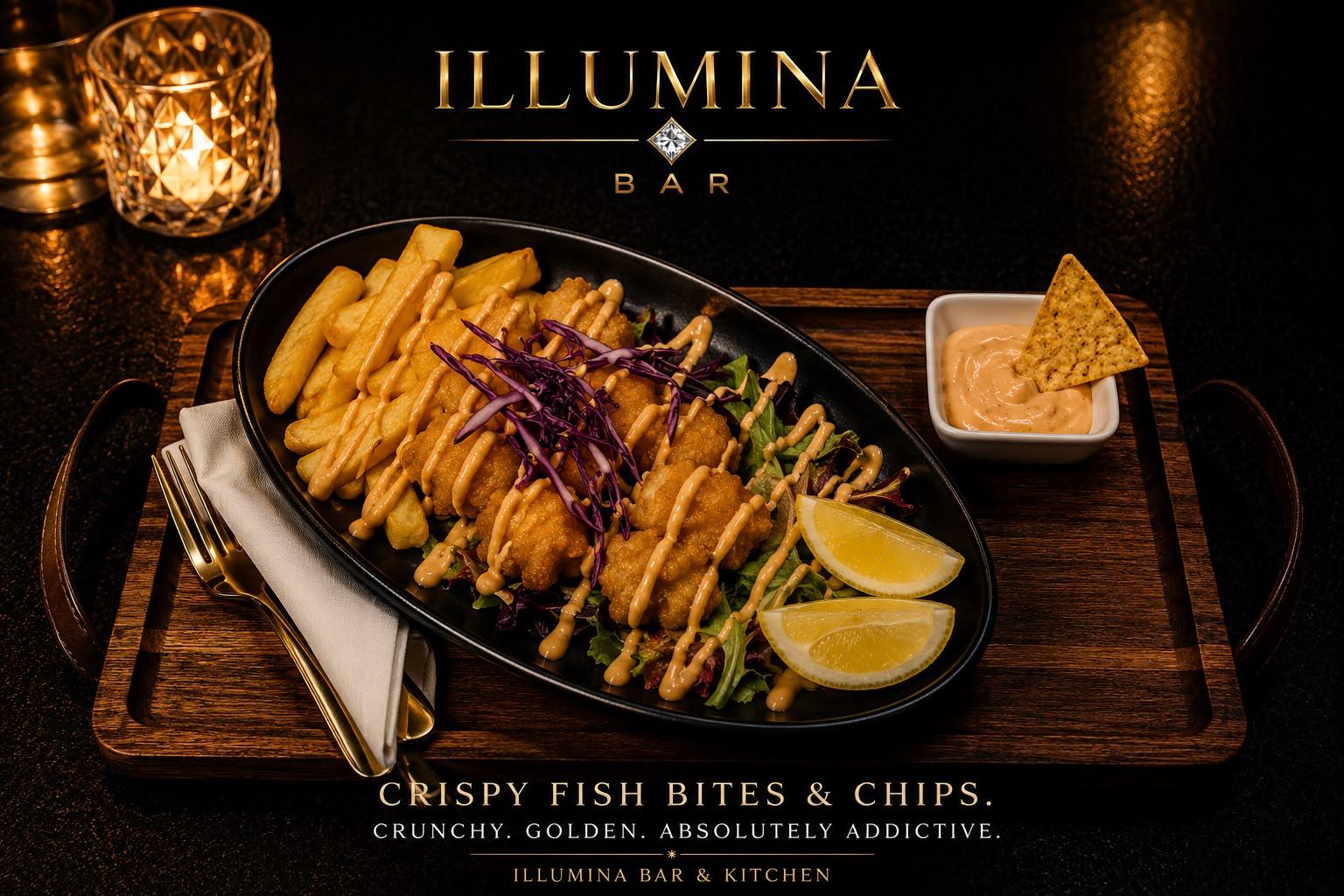 Illumina crispy fish bites and chips